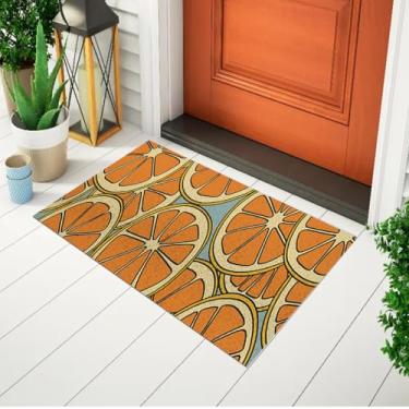 Imagem de Capacho Decorativo De Porta Tapete Divertido e Criativo Estampado Laranjas Ca165