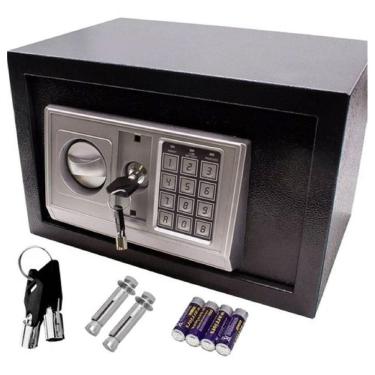 Imagem de Cofre Segurança Eletrônico Chave Digital Aço Residencial