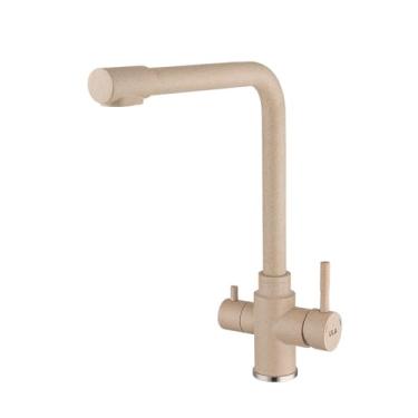 Imagem de Torneira de filtro de cozinha preta dourada escovada misturador de cozinha 360 rotação torneira de pia potável torneira de purificação de água para cozinha, areia, tamanho único