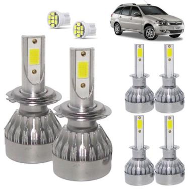 Imagem de Kit Super Led Palio Weekend 2002 a 2004 Farol Baixo H7 + Alto H1 + Mil