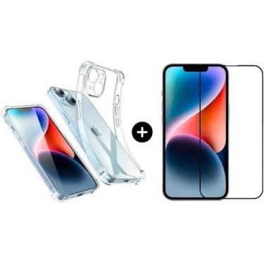 Imagem de Kit Capa Capinha Transparente + Película 3D Vidro para Iphone 14 - LXL