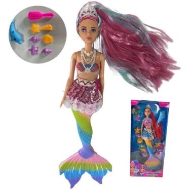 Imagem de Encantadora Boneca Sereia Que Brilha Para Sua Filha Presente Dia Das C