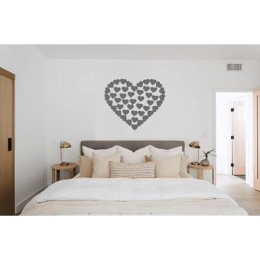 Imagem de Kit 108 Adesivos Coração Decoração Sala, Quarto - Imprimax, PRATA