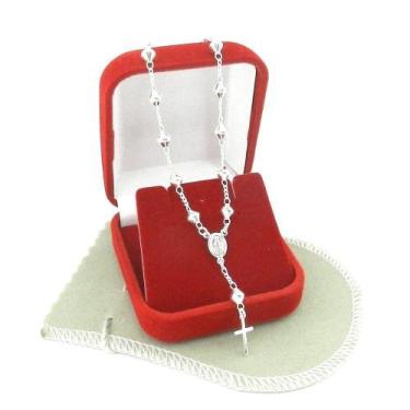 Imagem de Pulseira Terço Unissex 18/23cm 4mm Banhada Prata PL447 - WNBIJOUTERIAS