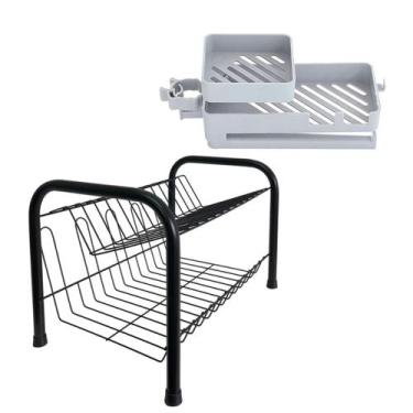 Imagem de Conjunto De Suporte De Pia Multiuso + Escorredor 13 Pratos Cozinha - E