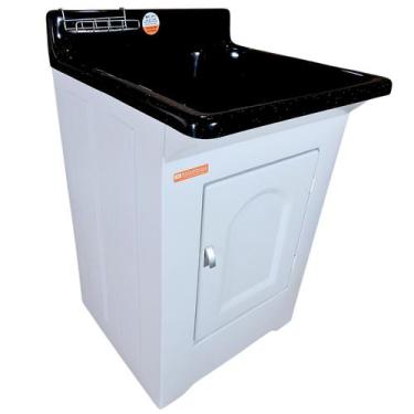Imagem de Tanque De Lavar Roupa Em Fibra 40L Com Gabinete ABS Base para torneira