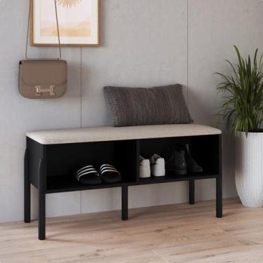 Imagem de Sapateira Banco Estofada 93cm Pé Madeira Oslo - Artesano Móveis