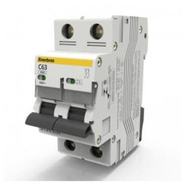 Imagem de Disjuntor Bipolar Curva C 63A Din - Enerbras - Dt3-E2C63