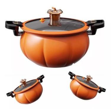 Imagem de Panela Grande 7L Pote de Pressão Laranja Abóbora, Panela Multifunciona