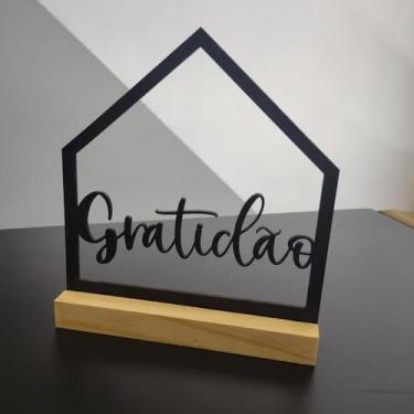 Imagem de Placa Decorativa Mdf Base Madeira Enfeite Amor Gratidão - LU JPDECORAC