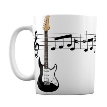 Imagem de Caneca Instrumento Musical Guitarra Notas Musicais - GMH