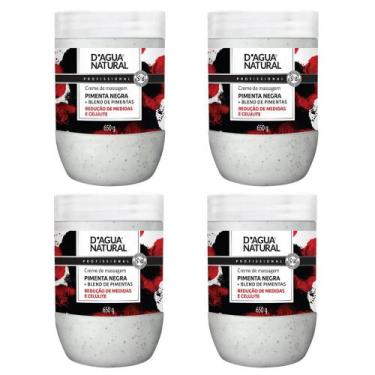 Imagem de Kit 4 Unidades Creme Massagem Pimenta Negra Redutor Medidas E Celulite