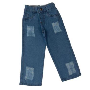 Imagem de Calça Wide Leg Feminina Infantil Jeans Lançamento Blogueiras - AK Fash