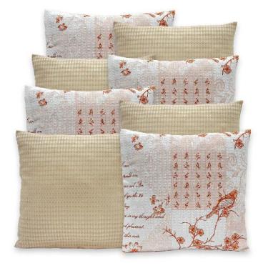 Imagem de Kit 8 Capas de Almofadas Lisa e Estampada Piquet Favinho 40x40 C/ Zípe