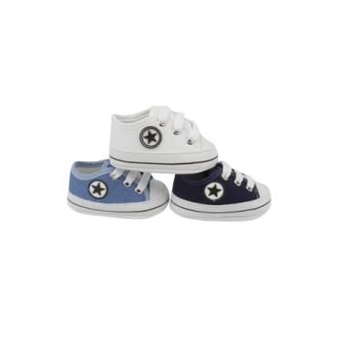 Imagem de Kit Com 3 Pares Sapatinho De Bebe Recém Nascido Direto Da Fabrica - DR