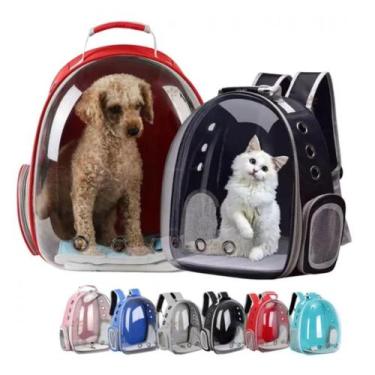 Imagem de Mochila de Transporte Pet Acrílico p/ Cachorro Gato Cão Visão Panorâmi