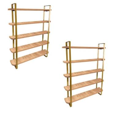 Imagem de kit com 02 Nicho Expositor Arusi 100 Esmaltes 5 Prateleiras - Loja da 