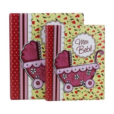 Imagem de Álbum de Fotos 10x15 Meu Bebê Rosa 200 fotos c/ Estojo Fecho Imã - 328