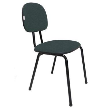 Imagem de Cadeira Fixa Secretaria Polo - Maiart, Verde/Preto, Tecido J.Serrano