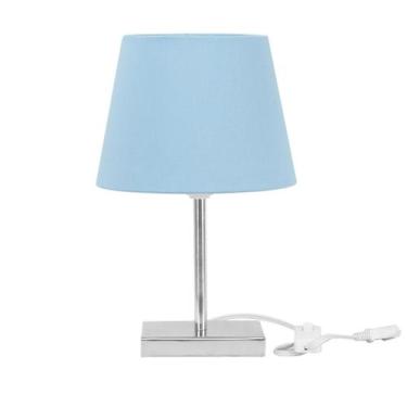Imagem de Abajur Eros Dome Azul Bebe com Base Quadrada Magnifico - MARRYLUZ