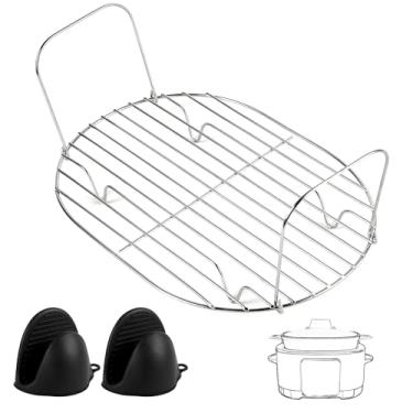 Imagem de Rack de vapor e assado compatível com Ninja Foodi Possible Cooker Pro 8,5 Qt MC1000 MC1001 MC1010 Series, possíveis acessórios de aço inoxidável para panela de cozimento lento