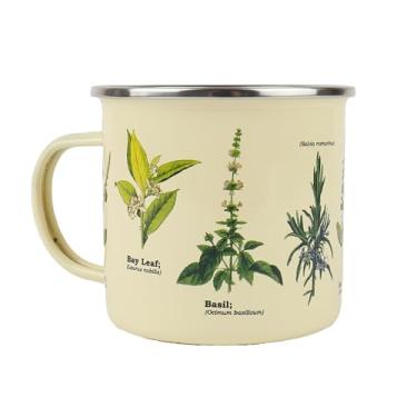 Imagem de Gift Republic Caneca esmaltada de ervas, copo de acampamento ao ar livre, xícara de café de metal de 500 ml, ideia de presente