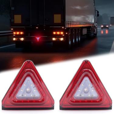 Imagem de Luzes estroboscópicas de LED triangulares de emergência com suporte de montagem, resistente à água, à prova de choque, ajuste universal.