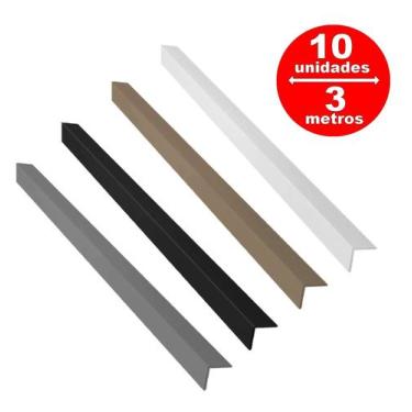Imagem de 10 Cantoneiras L em Pvc 20mm X 20mm X 1,5mm X 3,0 metros Para Acabamen