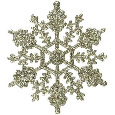 Imagem de Vickerman Floco de neve com glitter plástico, 10 cm, champanhe, 24 por caixa