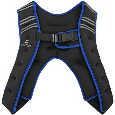 Imagem de Capelli Sport Colete pesado para corrida, colete de neoprene ajustável para homens e mulheres, azul/preto, 4,5 kg