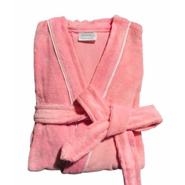 Imagem de Roupão de Banho Briza Veludo Adulto c/ Viés 100% Algodão Manga Curta (