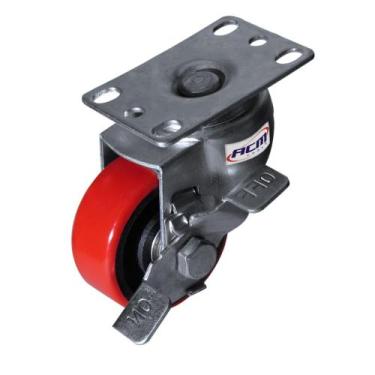 Imagem de Rodizio Giratorio 3'' Pu Ff 100kg Freio Lateral Ga15075fl Acm Tools