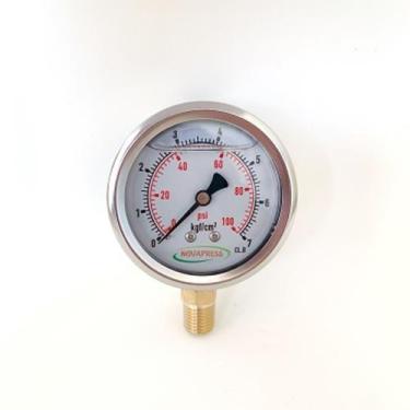 Imagem de Manômetro vertical-diam.63mm (2. 1/2 ) com escala de 0-7 KGF/CM2 x 100