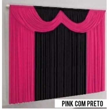 Imagem de Cortina malha gel londres pink preto 2 metros - NOSSO LAR ENXOVAIS