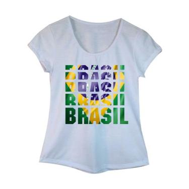 Imagem de Camiseta Adulta Feminina Estampa Brasil - Calupa, M