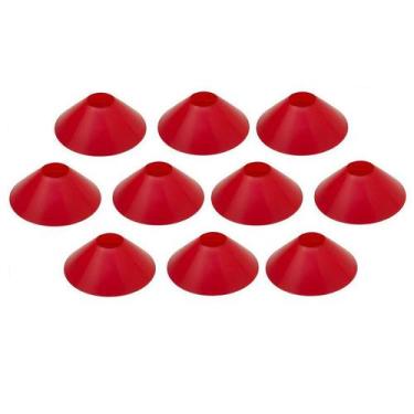 Imagem de Cone Tartaruga Kit Com 10 Unidades - VKG ESPORTES, Vermelho