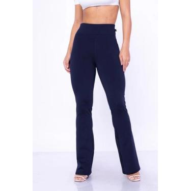 Imagem de Calça Flare Suplex Flanelada Boca de Sino Bailarina Cintura Alta - S.S