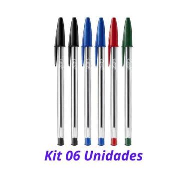 Imagem de kit 06 Canetas Bic Cristal Dura+ 1.0mm
