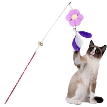 Imagem de Varinha de Brincar com Gatos Florzinha e Pena com Barulho - Space Pet