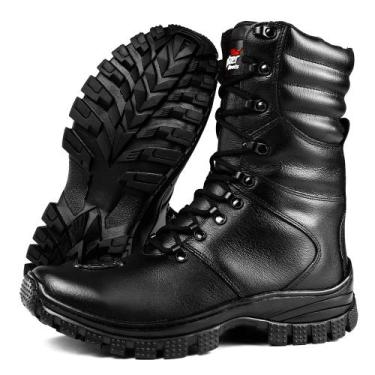 Imagem de Bota Coturno Motociclista Militar Couro Cano Médio - SapatoFran