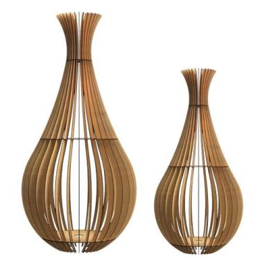 Imagem de Luminária de Chão GOTAS DE ORVALHO MDF Luminária - CORALISA, MDF CRU, 