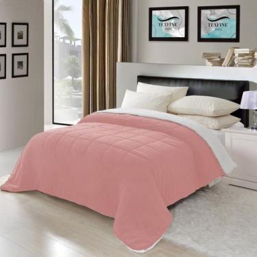 Imagem de Coberdrom Casal Queen Sherpa Edredom Pele De Carneiro Rosa - Sara enxo