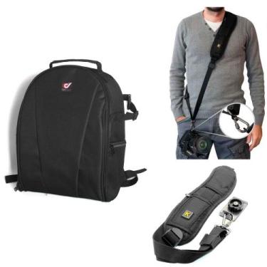 Imagem de kit Mochila Pop + alça tiracolo p/ 1 Câmera  DSLR e cameras profission