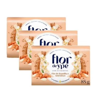 Imagem de Kit 3 Sabonete em Barra Ypê Flor de Baunilha e Amêndoas 85g - YPE