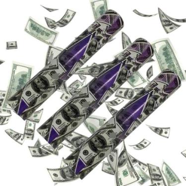 Imagem de Kit 3 Lança Confete Festa Dinheiro Dollar Réveillon Carnaval - Bwx