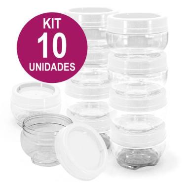 Imagem de Kit 10 Potes Organizadores Gire e Trave BPA Free Plasútil 155ml Empilh