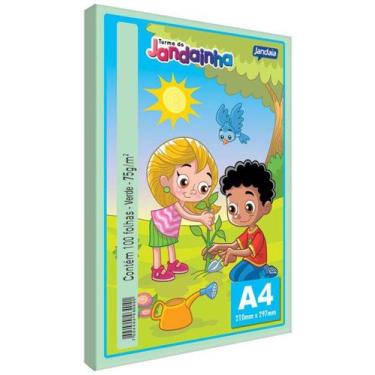 Imagem de Papel Sulfite A4 100 Folhas 75g Verde Jandainha - JANDAIA