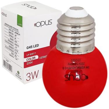 Imagem de Lâmpada Bolinha Led 3W E27 Colorida Vermelho 220v - OPUS