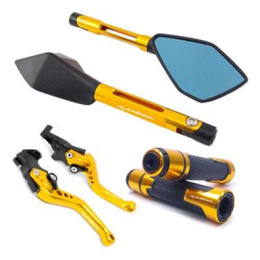 Imagem de Kit Manete Retrovisor Esportivo Lander 250 Gravado Laser - NoBrand, Do
