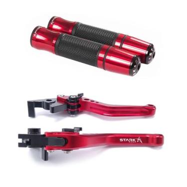 Imagem de Manete Manopla Esportivo Moto Vmax V-max Mt-01 Mt01 - Stark Race, Verm